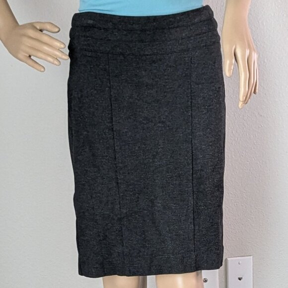 CAbi Miranda Gray Pencil Skirt Womens Size 4 Paneled Charcoal Back-Zip Stretch - Picture 5 of 16